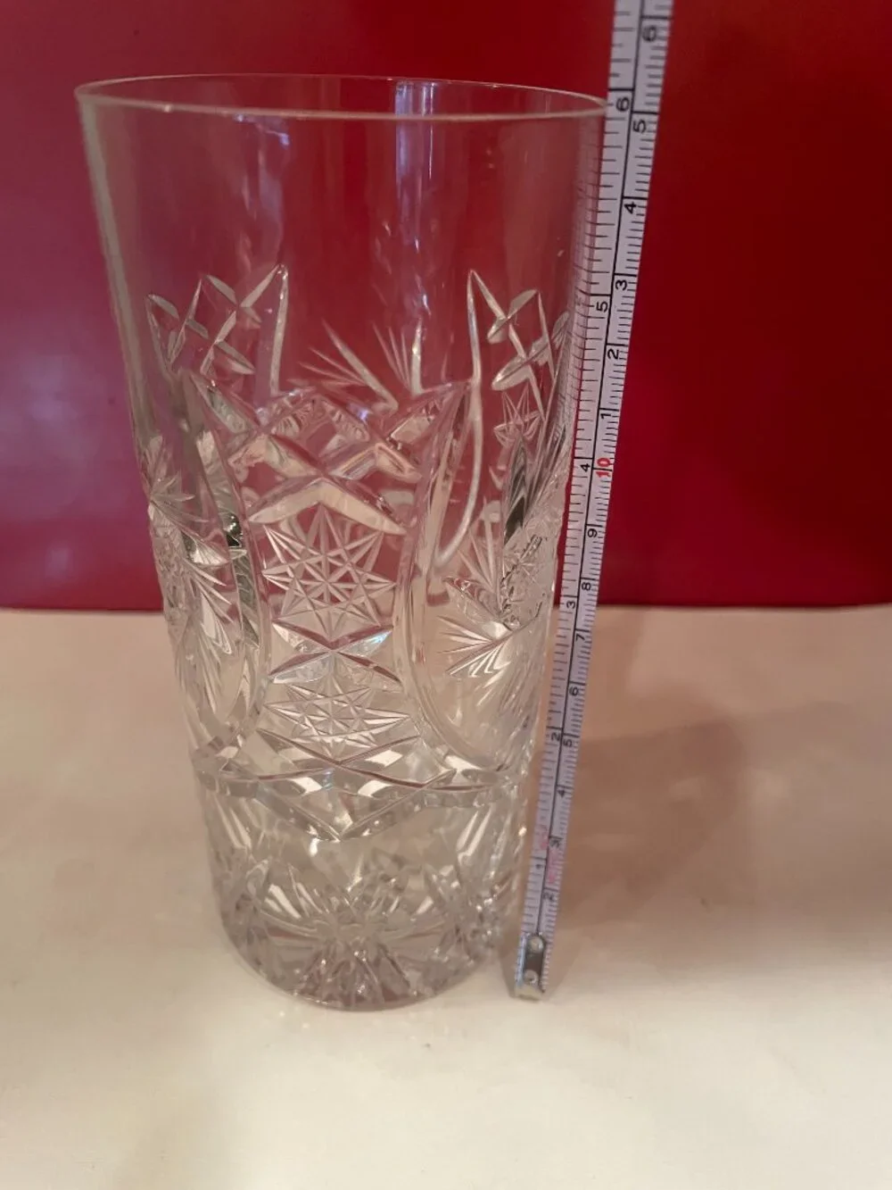 Vintage Crystal Cut Drinking Glasses Highball Barware Set of 6
